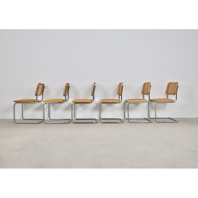Set of 6 vintage chairs model B32 by Marcel Breuer
