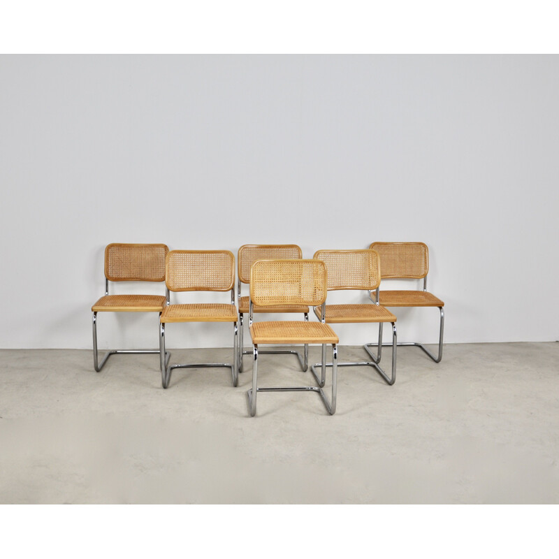 Set of 6 vintage chairs model B32 by Marcel Breuer