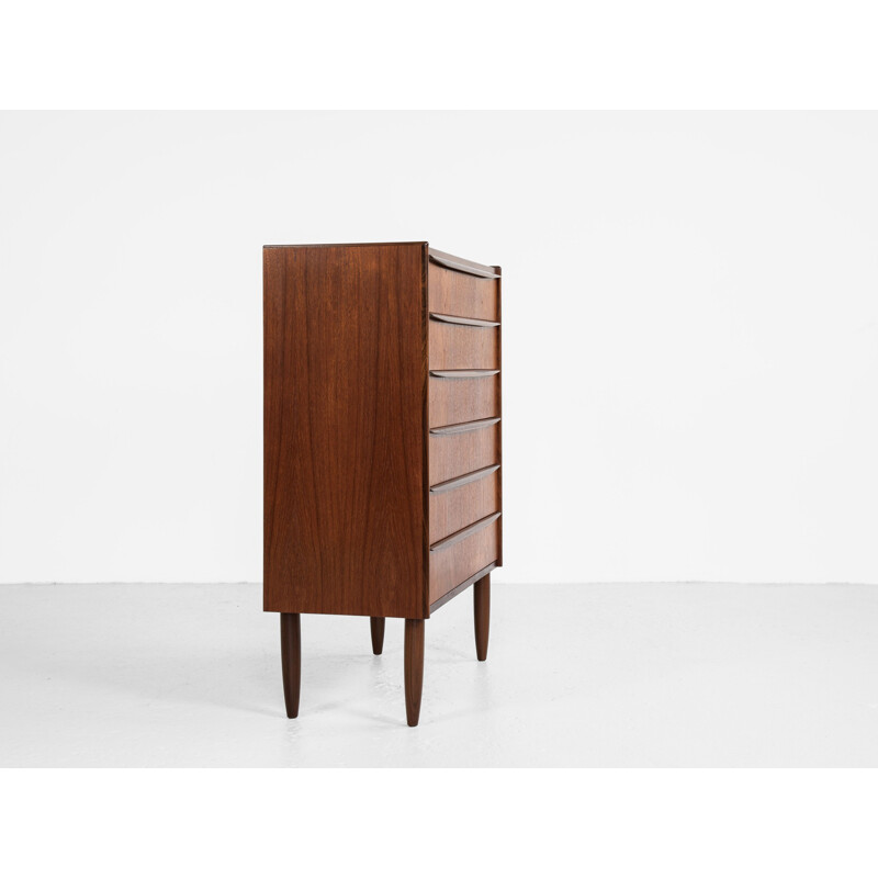 Vintage teak chest of drawers with 6 drawers, Denmark 1960