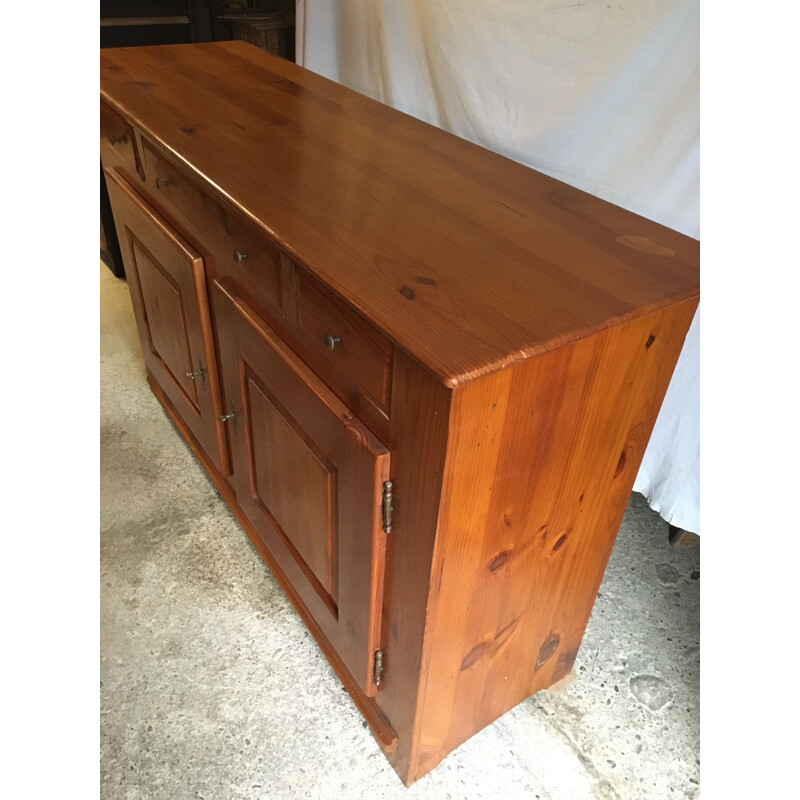 Varnished larch wood sideboard