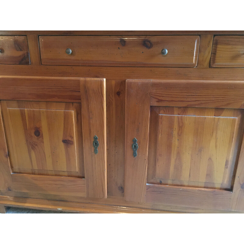 Varnished larch wood sideboard