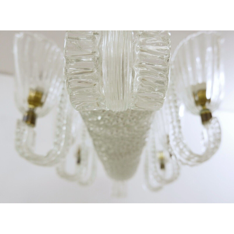 Vintage chandelier with eight arms by Ercole Barovier, Italy 1940
