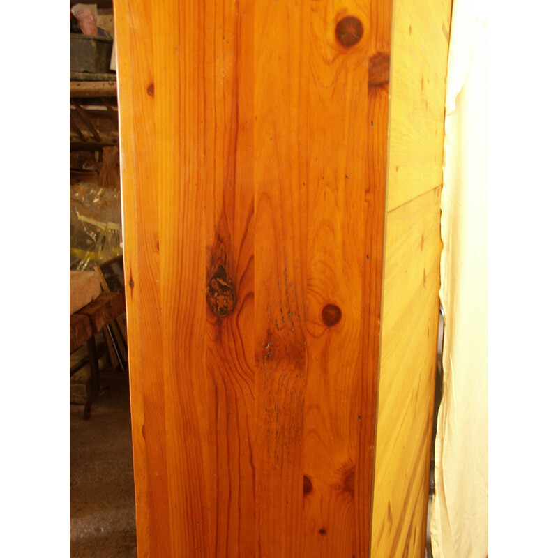 Vintage bookcase in varnished larch