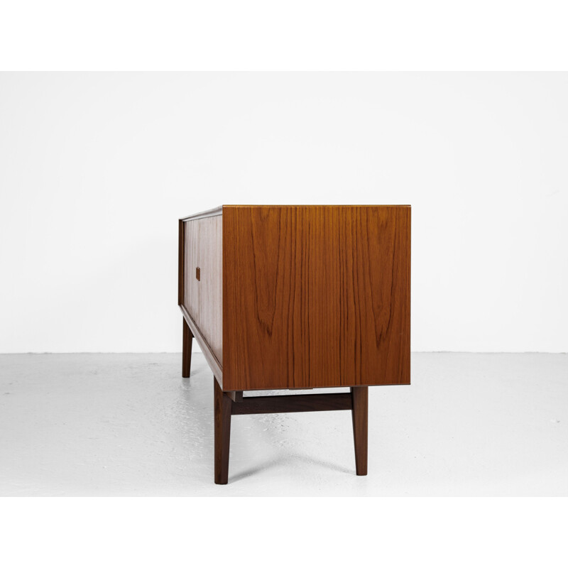 Vintage teak sideboard with revolving doors by Rosengren Hansen, Denmark 1960