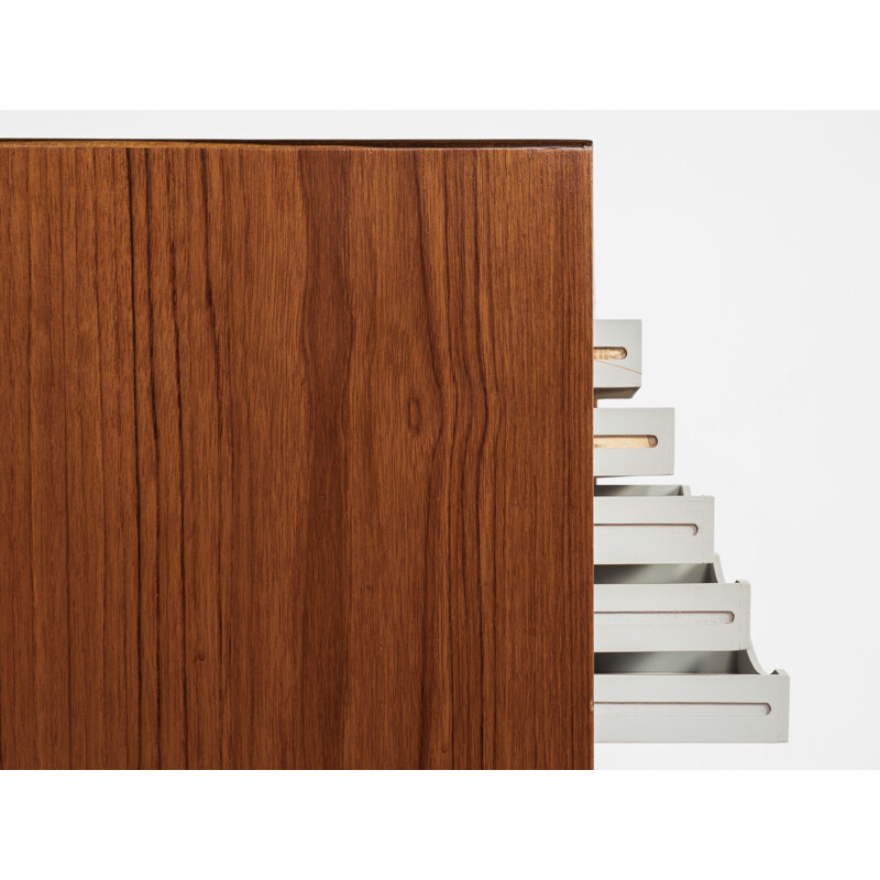 Vintage teak sideboard with revolving doors by Rosengren Hansen, Denmark 1960