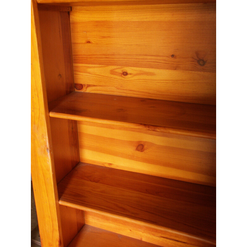 Vintage bookcase in varnished larch