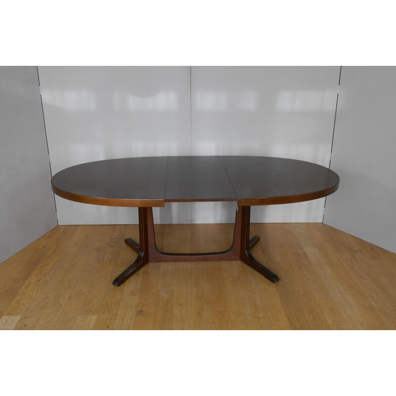 Vintage elm oval dining table with 2 extensions 1960