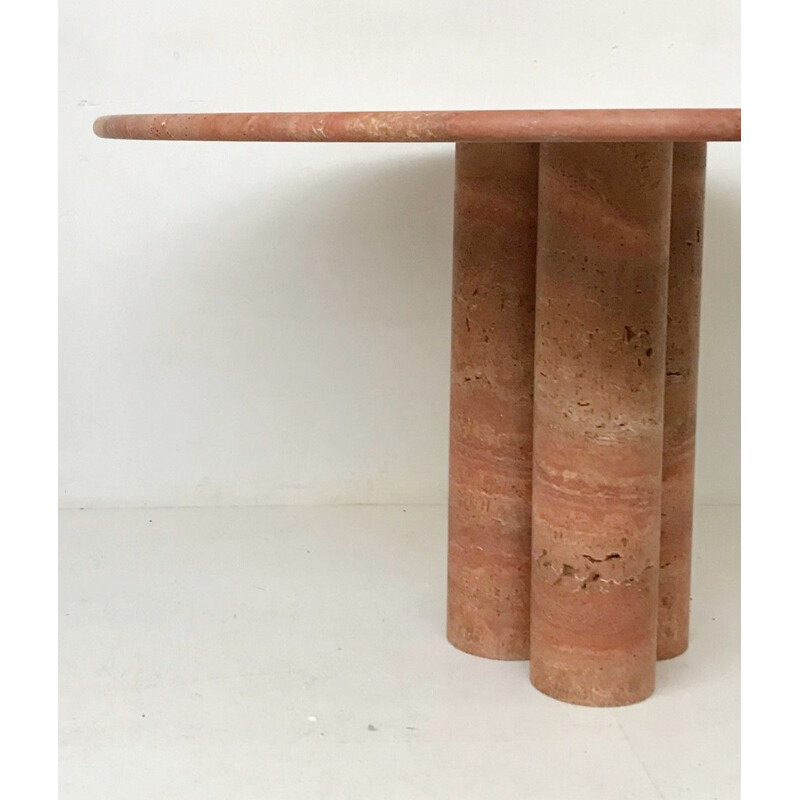 Vintage table in Red Travertine by Mario Bellini