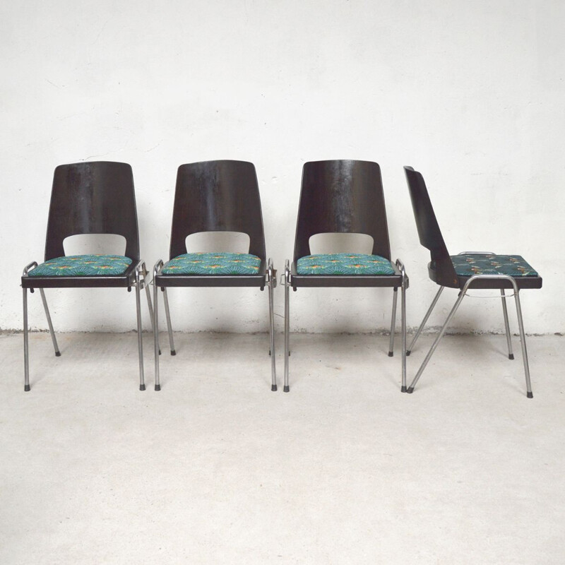 Set van 4 vintage Baumann tropische stoelen 1960