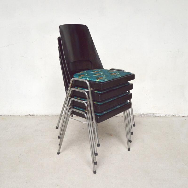 Set van 4 vintage Baumann tropische stoelen 1960