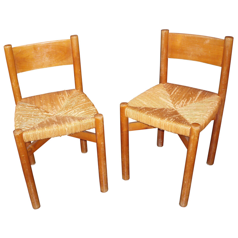 Pair of chairs "Meribel" Charlotte PERRIAND - 50s