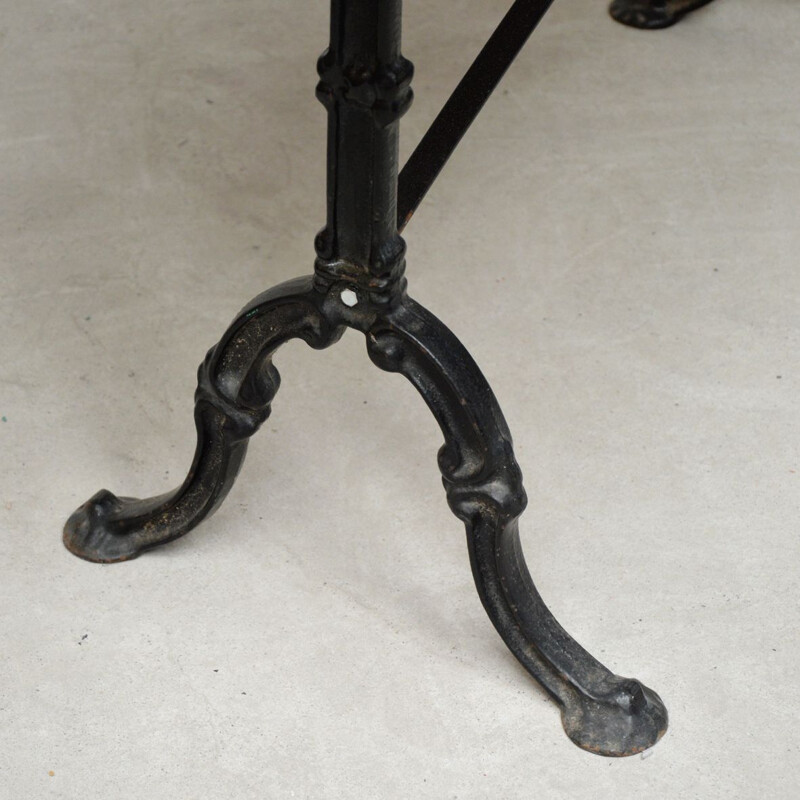 Vintage solid wood console with cast iron legs