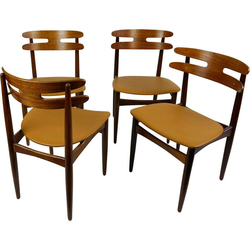 Set of 4 vintage Mod. 178 Teak Dining Chairs by Johannes Andersen Denmark