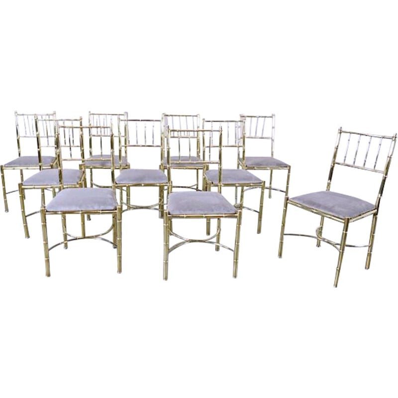 Set of 10 vintage Brass Chairs 1940