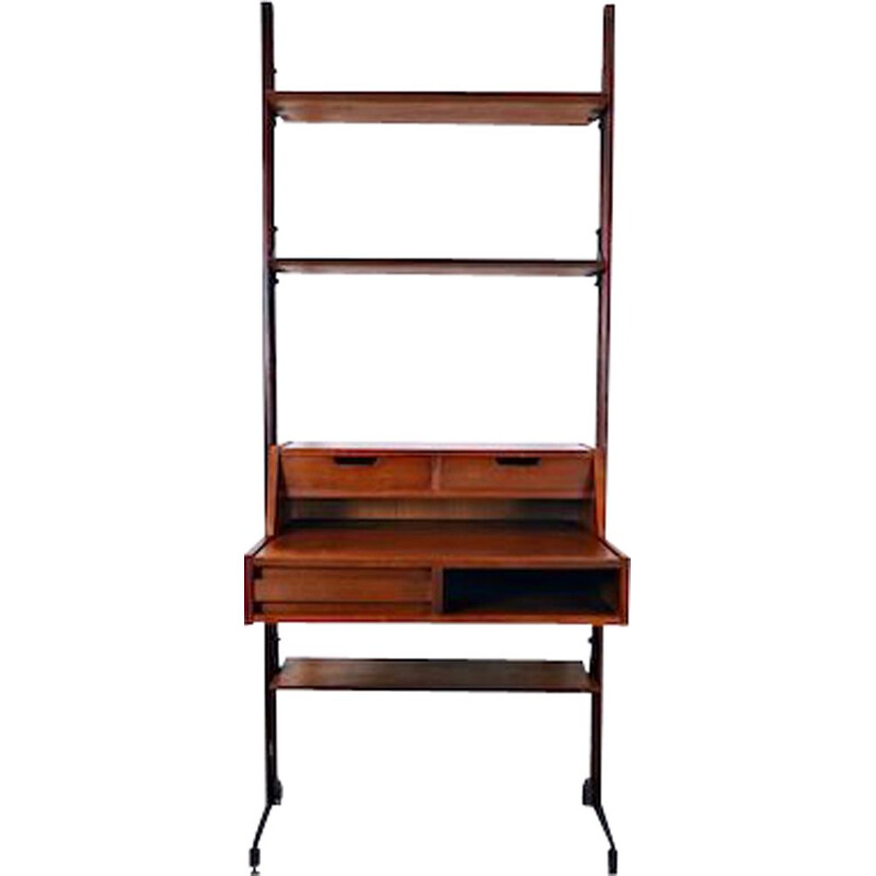 Vintage teak wall unit, Italy 1960