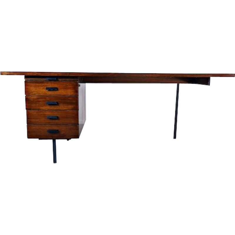 Vintage asymmetrical teak desk 1960