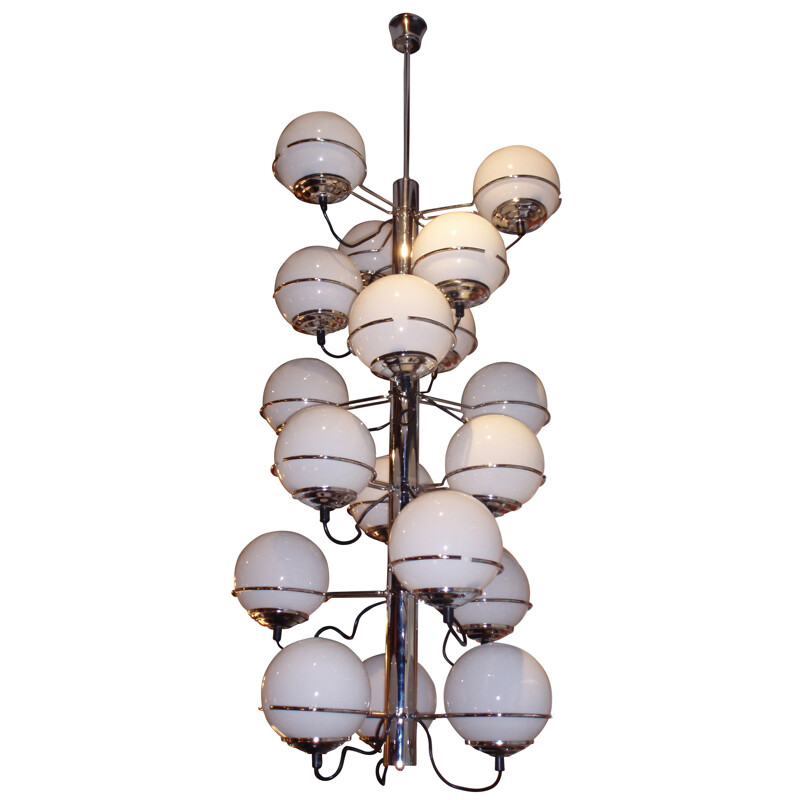 Mid century modern Italian chandelier, Targetti SANKEY - 1970s