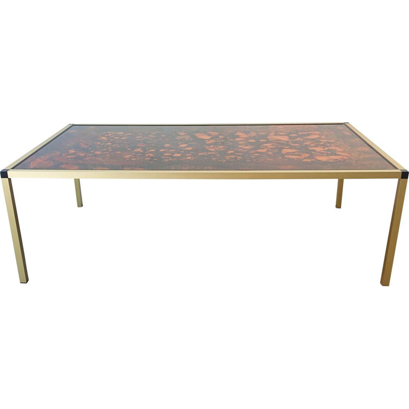 Vintage patterned lava coffee table, Denmark 1970