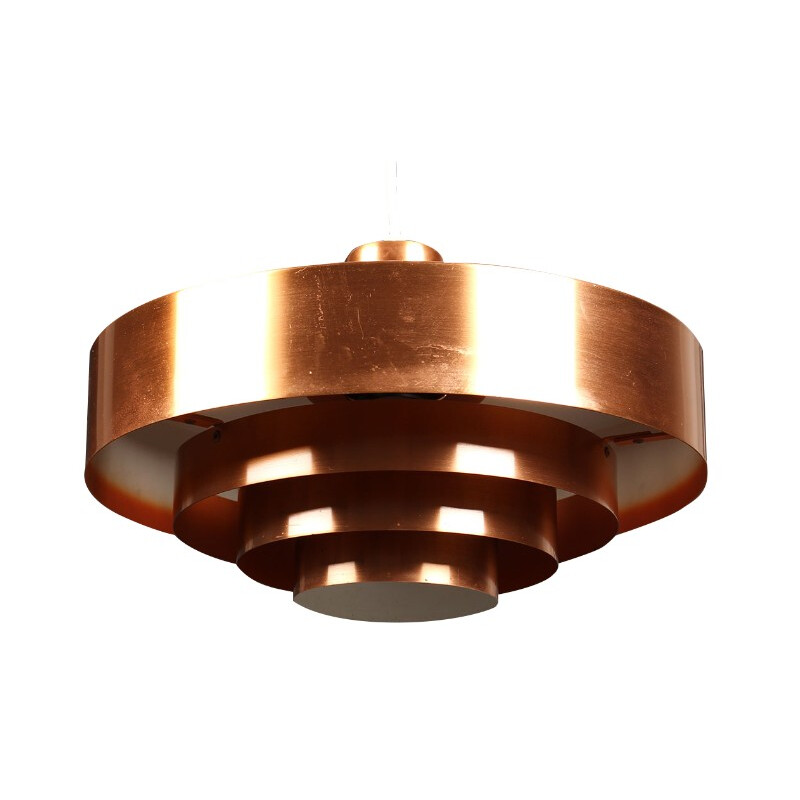 Fog and Morup hanging lamp in copper, Jo HAMMERBORG - 1960s