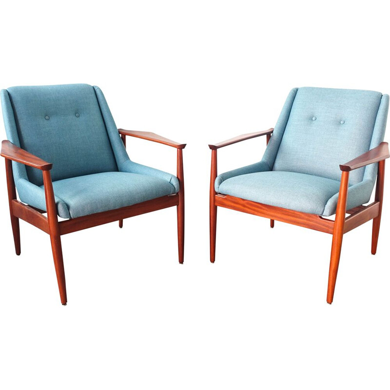 Pair of vintage armchairs by José Cruz de Carvalho for Altamira, Portugal 1950