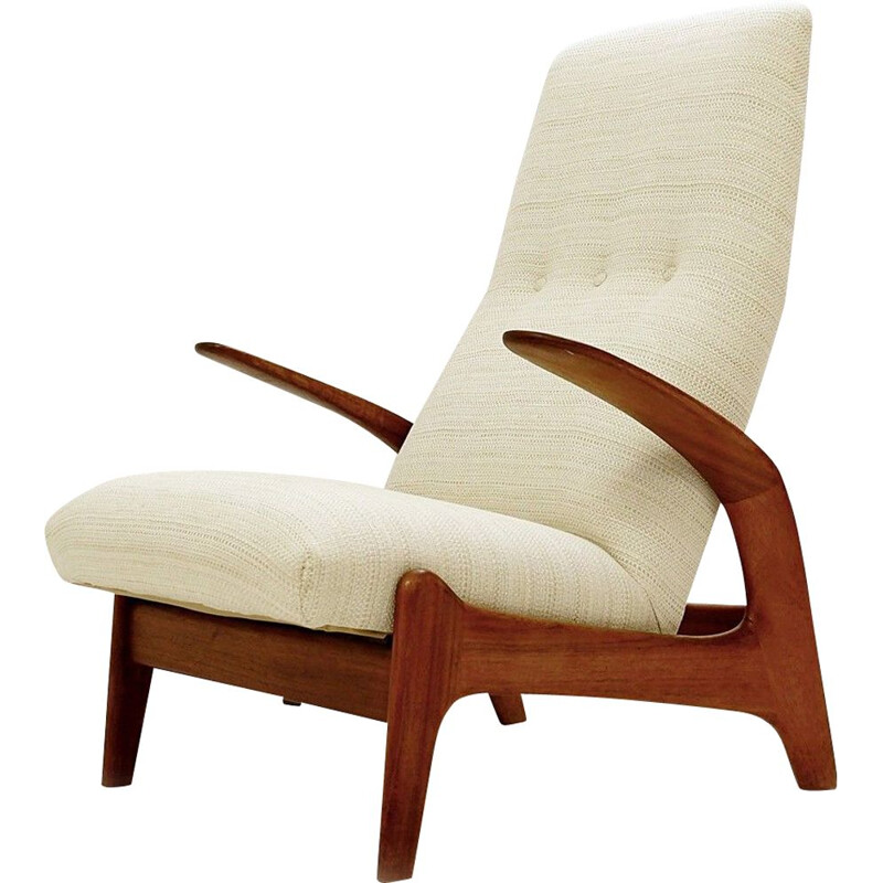 Vintage teak armchair "Rock' N Rest" by Rastad & Relling for Arnestad Bruk, Norway 1950