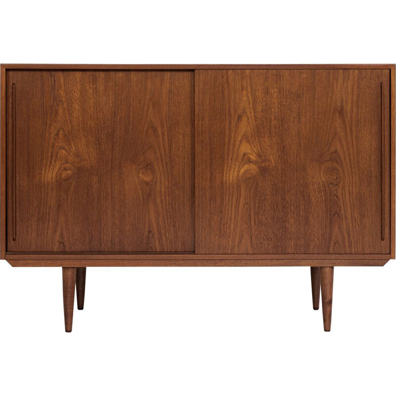 Vintage teak highboard with 2 sliding doors, Denmark 1960