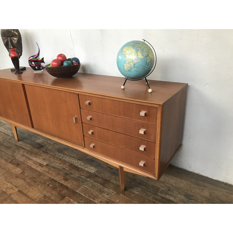 Enfilade vintage en teck scandinave 1950