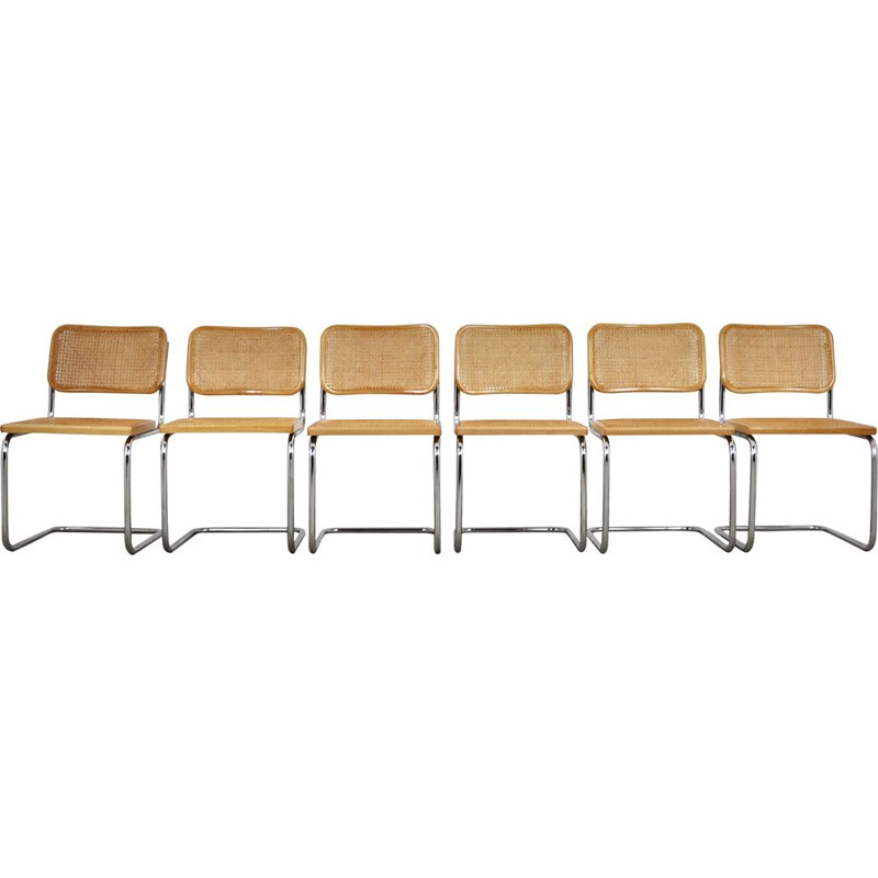 Set of 6 vintage chairs model B32 by Marcel Breuer