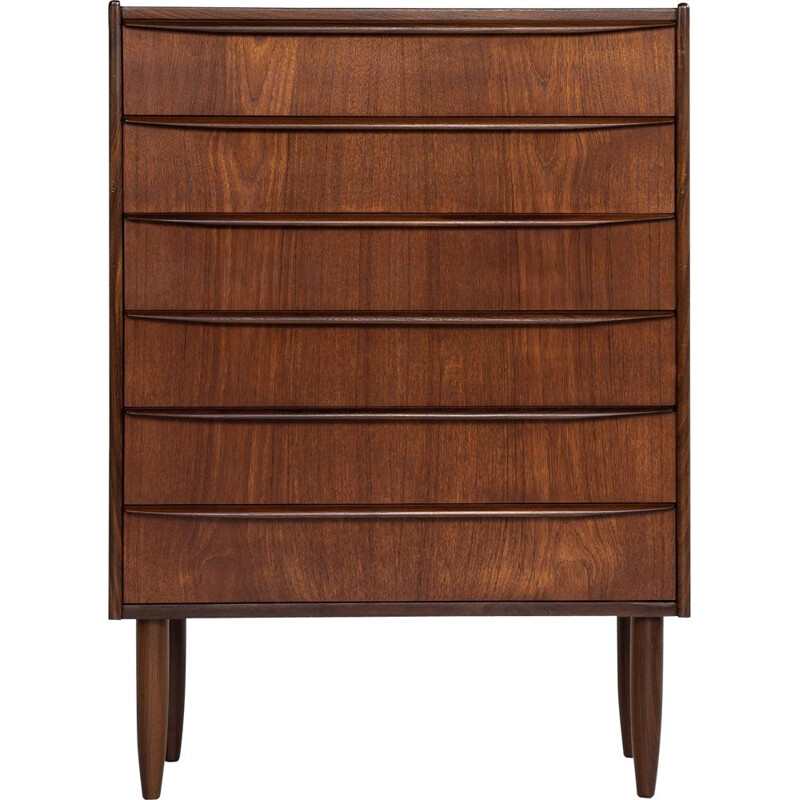 Vintage teak chest of drawers with 6 drawers, Denmark 1960