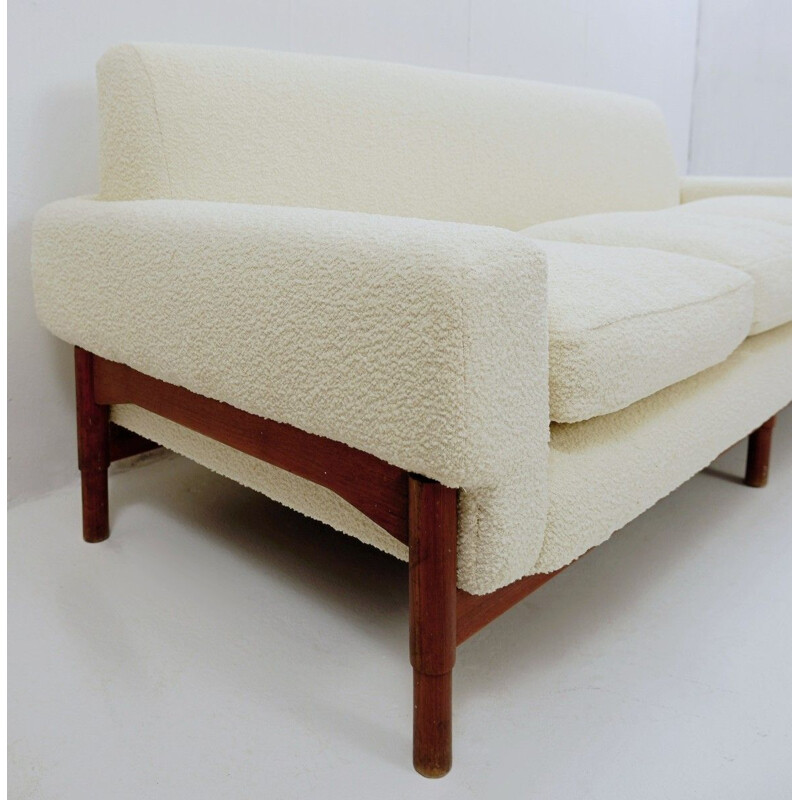 Vintage three seater cream white sofa Italian