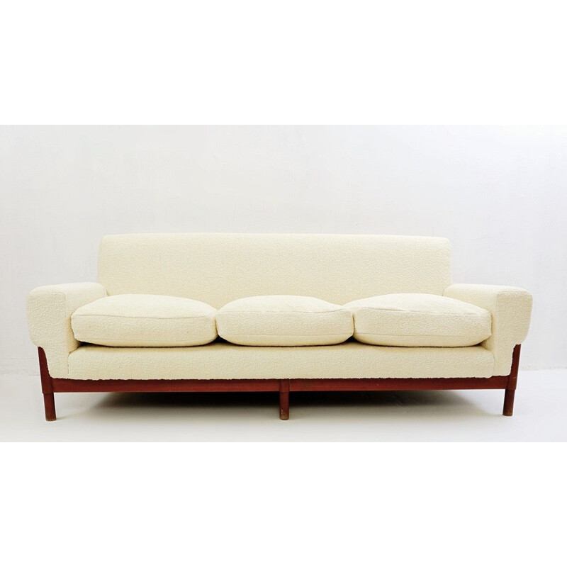 Vintage three seater cream white sofa Italian