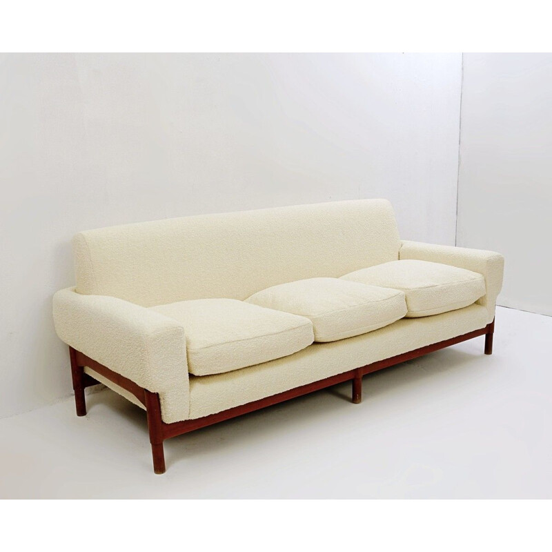 Vintage three seater cream white sofa Italian