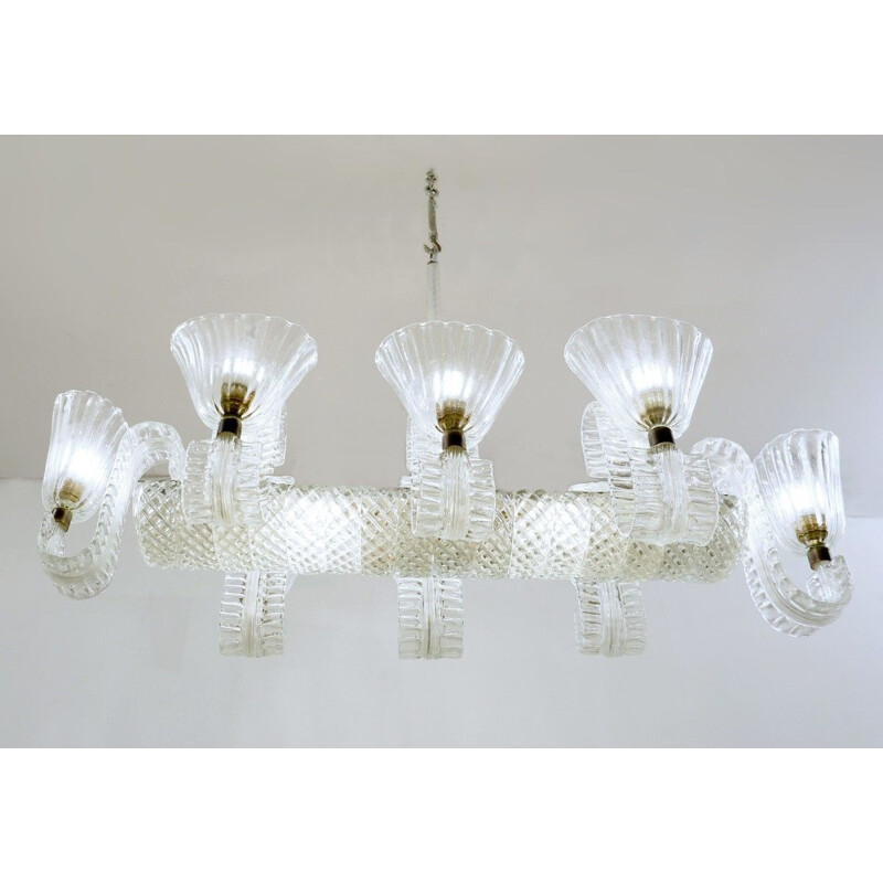 Vintage eight-arm chandelier Ercole Barovier, Italy 1940