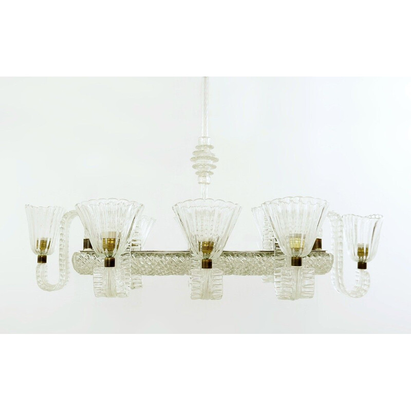 Vintage eight-arm chandelier Ercole Barovier, Italy 1940