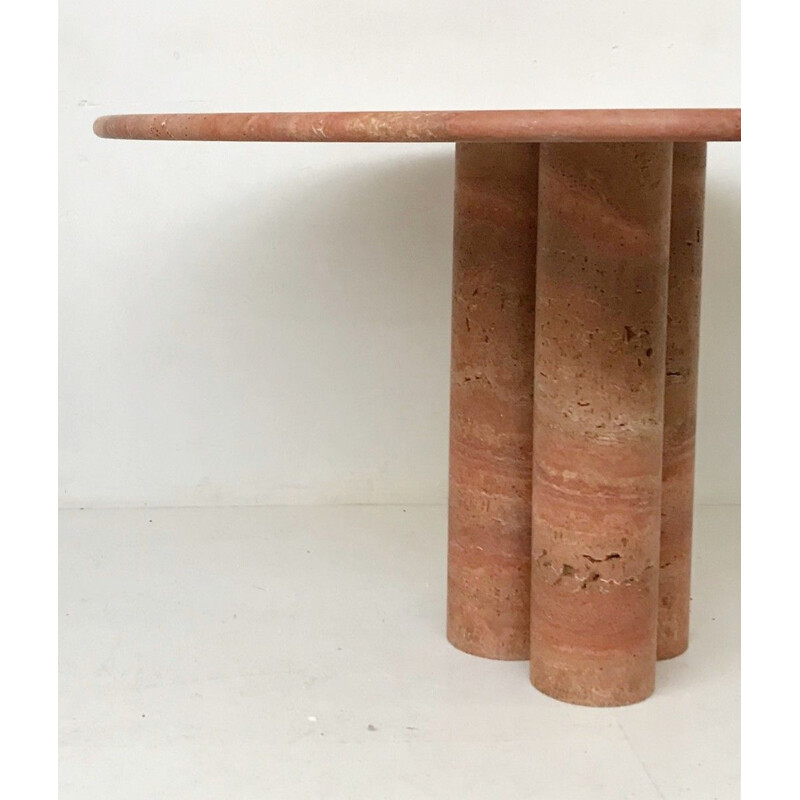 Vintage red travertine dining table by Mario Bellini