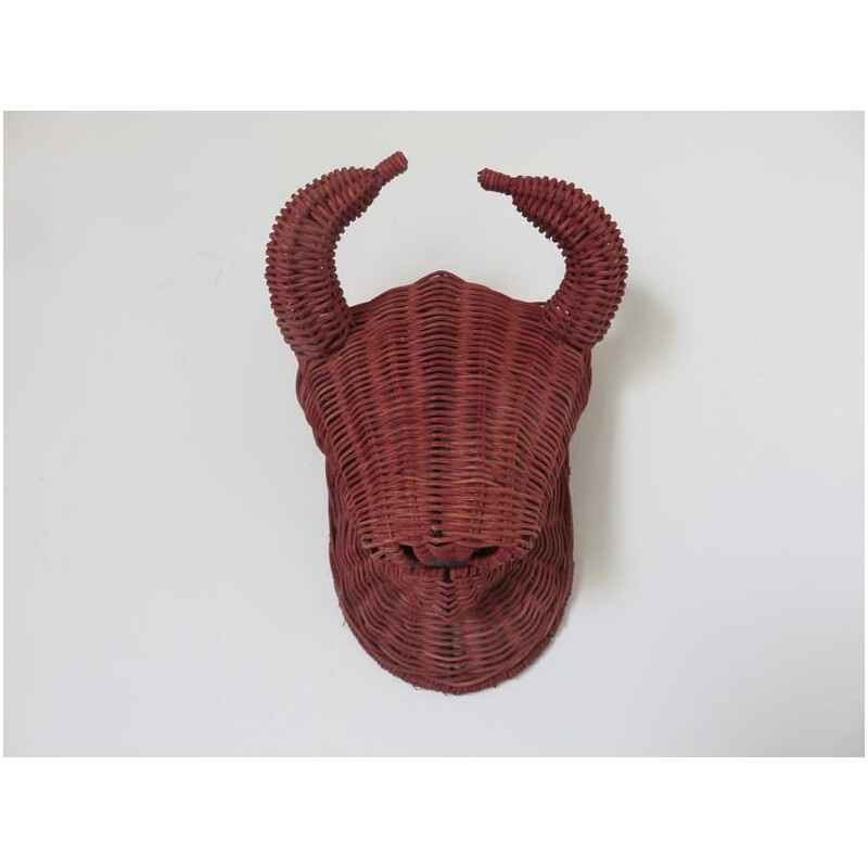 Rattan Minotaur bull head 1960