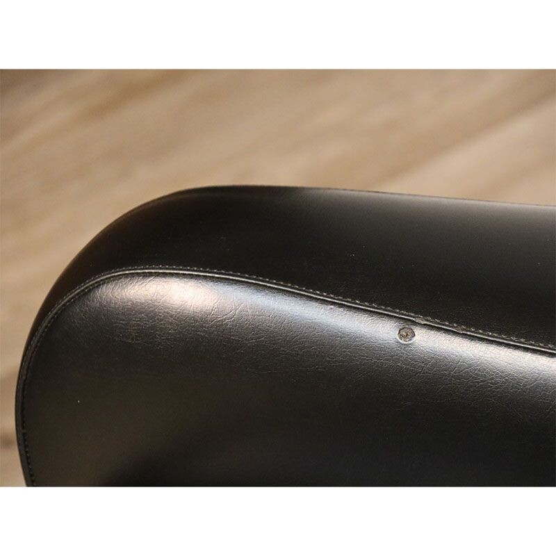 Paire de fauteuils vintage Lady en cuir noir, Marco Zanuso pour Arflex 1950