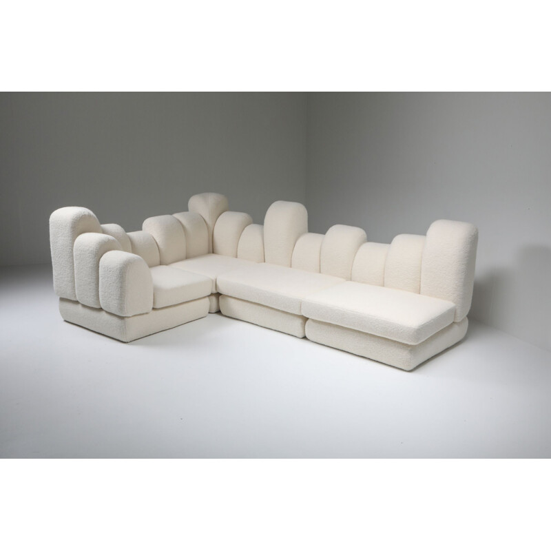 Vintage Hans Hopfer Dromedaire Sectional Sofa in Pierre Frey Wool Roche Bobois 1974s