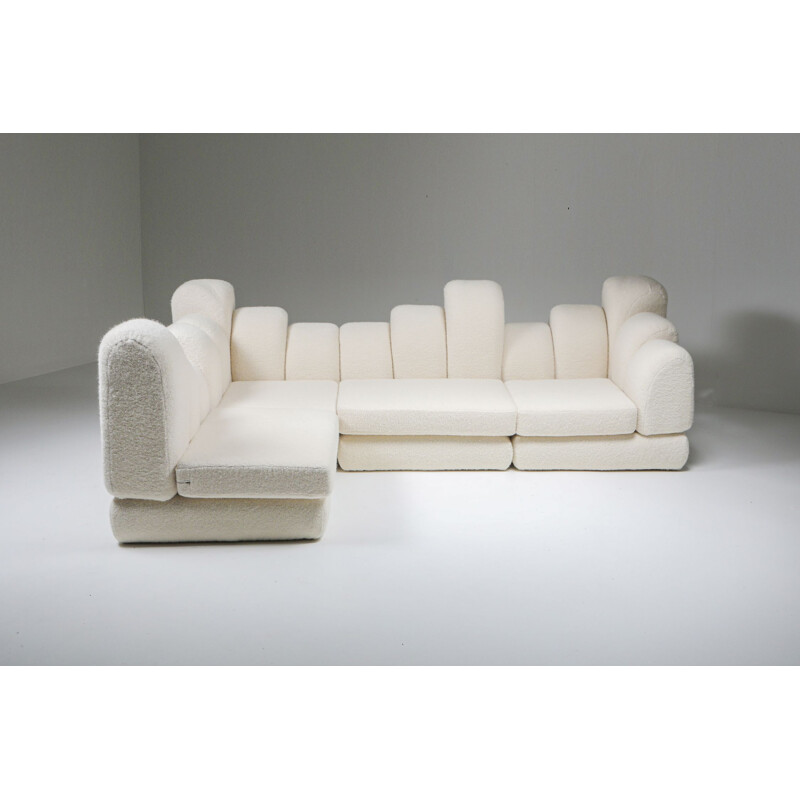 Sofá Vintage Hans Hopfer Dromedaire seccional em lã Pierre Frey Roche Bobois 1974