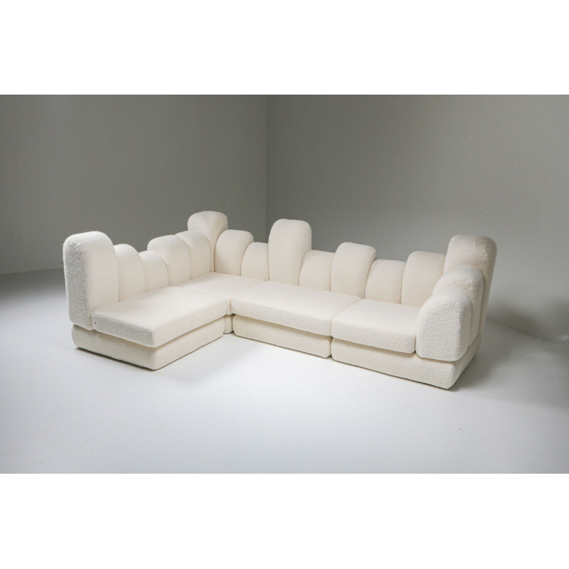 Sofá Vintage Hans Hopfer Dromedaire seccional em lã Pierre Frey Roche Bobois 1974