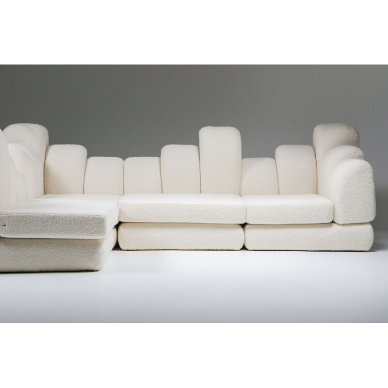 Vintage Hans Hopfer Dromedaire Sectional Sofa in Pierre Frey Wool Roche Bobois 1974s