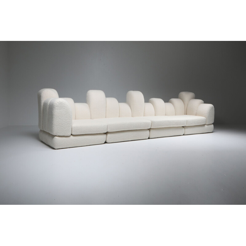 Vintage Hans Hopfer Dromedaire Sectional Sofa in Pierre Frey Wool Roche Bobois 1974s