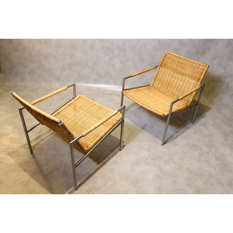 Paire de fauteuil lounge vintage Martin Visser pour T Spectrum 1960