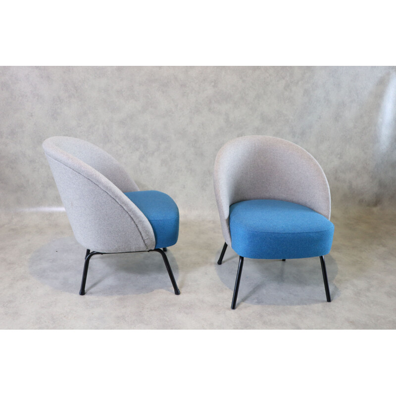 Pair of vintage Club Lounge Chairs Modern Theo Ruth