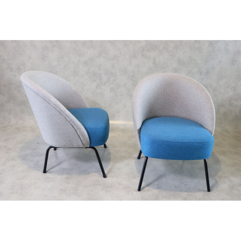 Pair of vintage Club Lounge Chairs Modern Theo Ruth