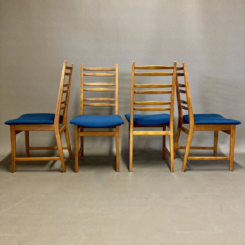 Vintage High table and its 4 Scandinavian chairs 1950s