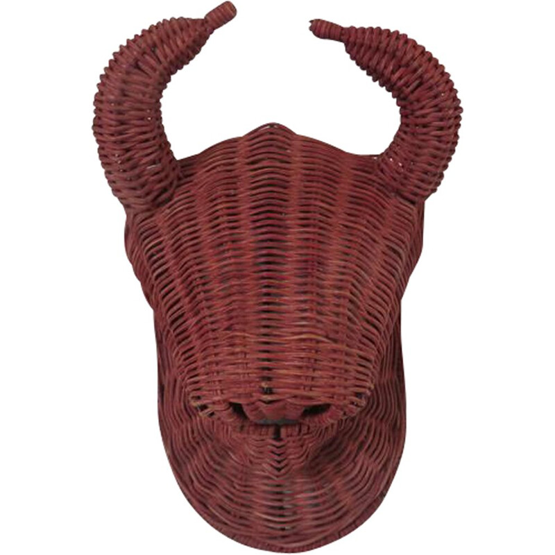 Rattan Minotaur bull head 1960