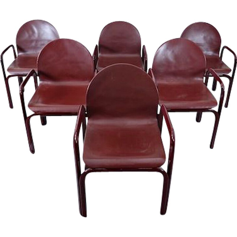 Set of 6 vintage Orsay Armchairs By Gae Aulenti For Knoll International
