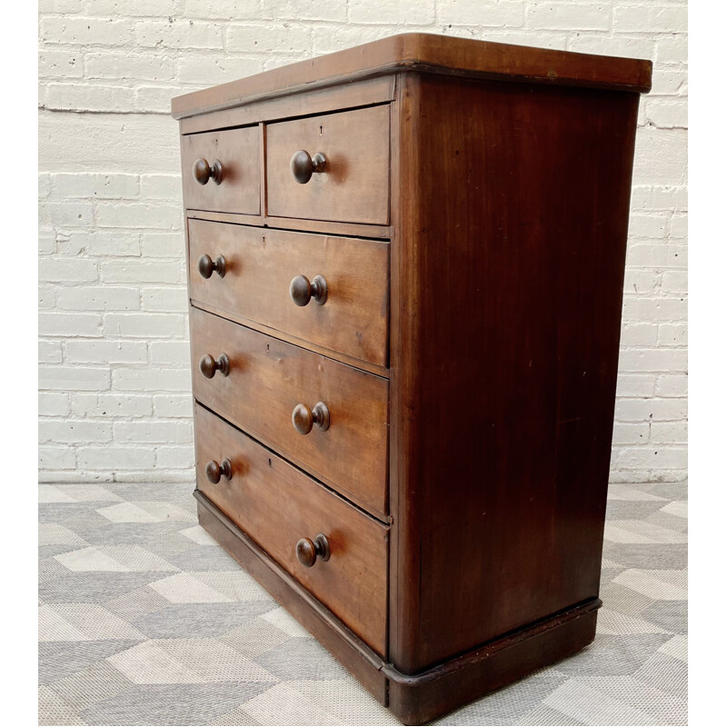 Grande commode vintage de chambre victorienne en acajou 1890