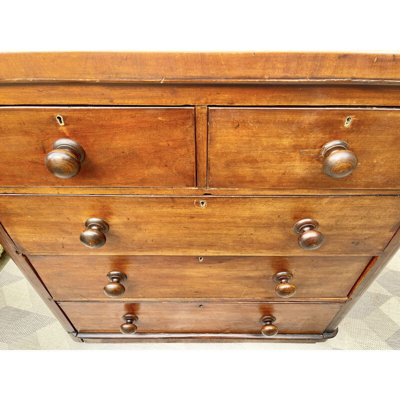 Large vintage Victorian Chest of Bedroom Drawers Mahogany 1890s